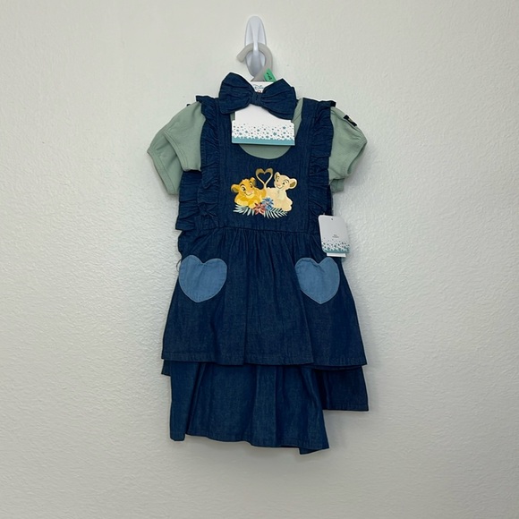 Disney Baby Pinafore Dresses 3pc set lion king - Picture 3 of 11
